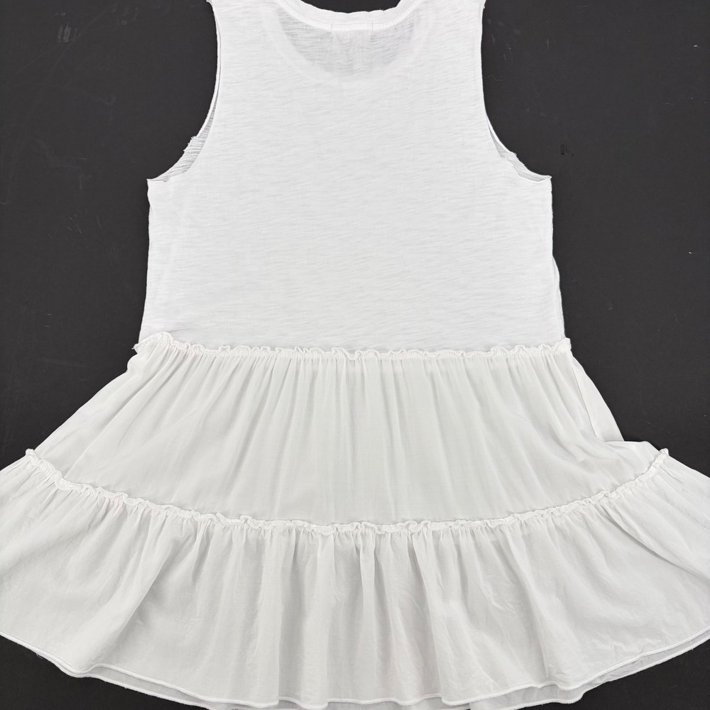 Anthropologie t.la Tank Top Small White Tiered Ruffle Boho Sleeveless Clean Girl - Picture 8 of 10